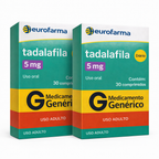 Kit com 2 caixas de tadalafila 5mg VirilMen, totalizando 60 comprimidos, embalagem original
