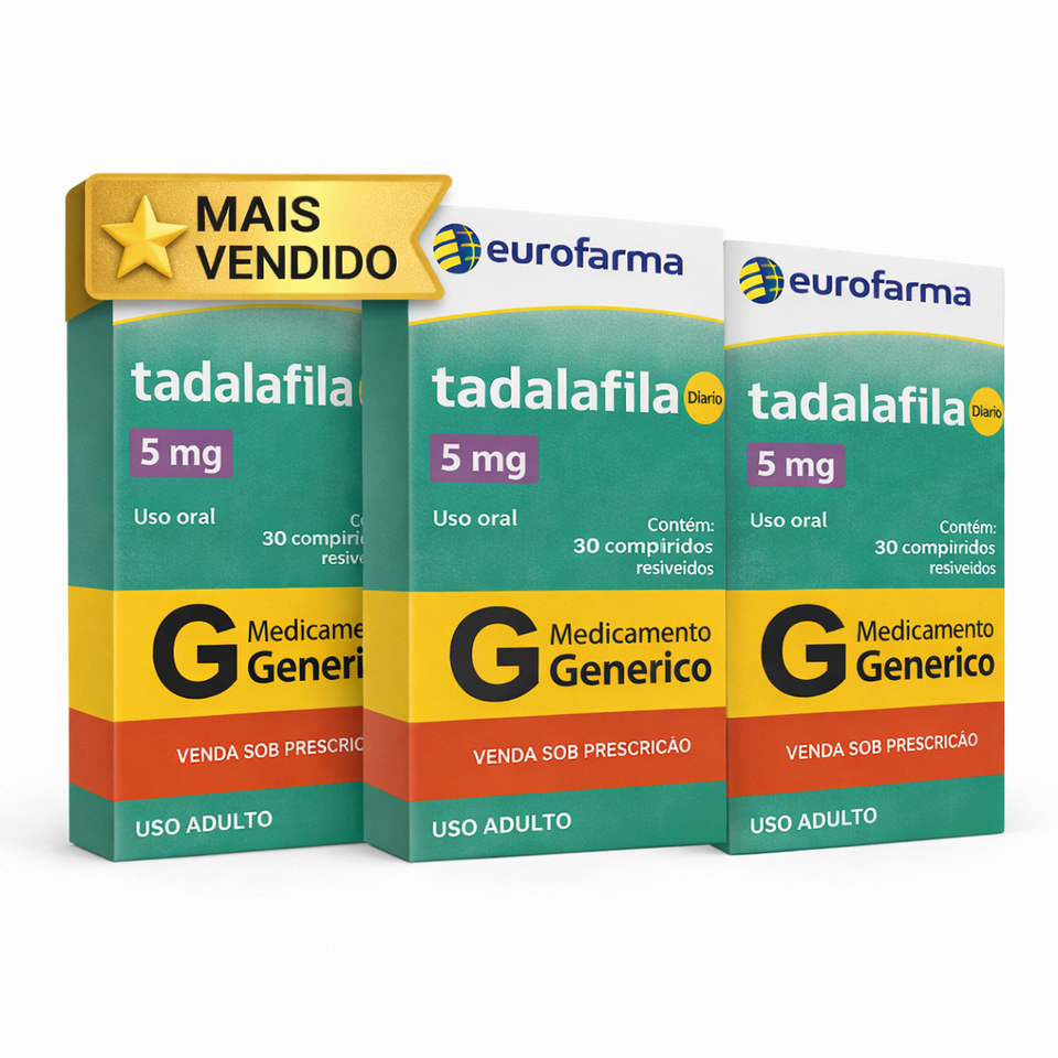 Kit com 3 caixas de tadalafila 5mg VirilMen, contendo 90 comprimidos, produto original e lacrado