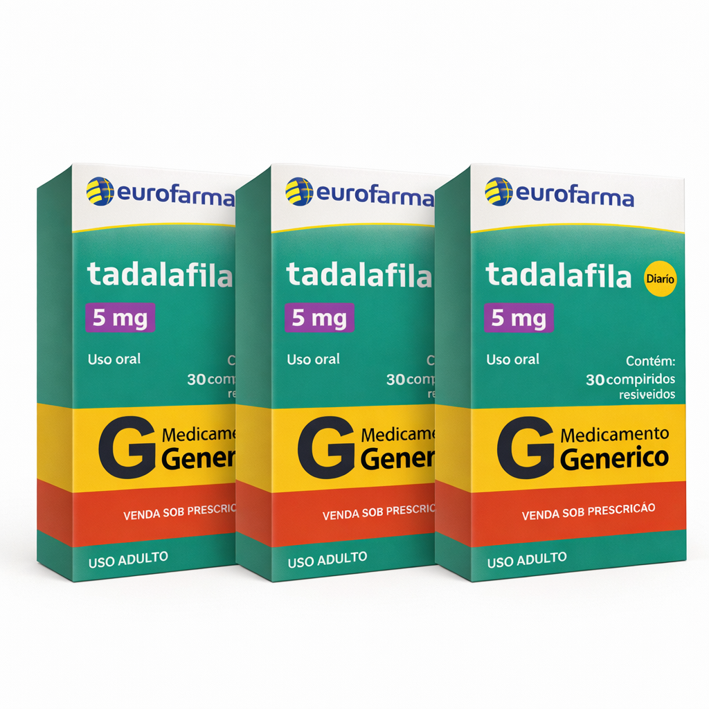 Kit com 3 caixas de tadalafila 5mg VirilMen, contendo 90 comprimidos, produto original e lacrado