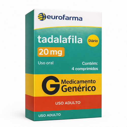 Caixa de tadalafila 20mg VirilMen com 4 comprimidos, indicada para uso avançado